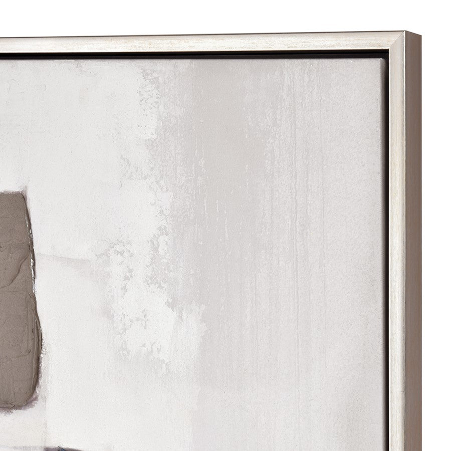 Atlas Lighting Pender 59in Abstract Framed Wall Art | Cream & Gray with Silver Frame | Living Room & Office Decor | 59in H | Model WA11117-01