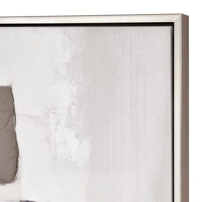 Atlas Lighting Pender 59in Abstract Framed Wall Art | Cream & Gray with Silver Frame | Living Room & Office Decor | 59in H | Model WA11117-01