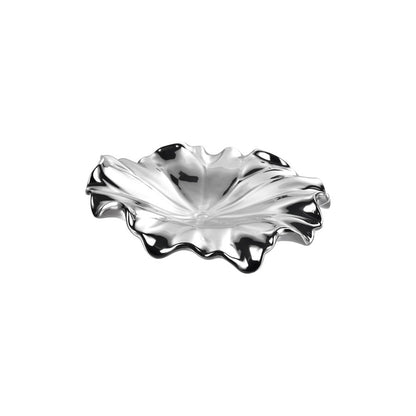 Atlas Lighting Petal Bowl Set of 4 | Silver Earthenware Wall Decor | Living Room & Entryway Accent | 13in W x 1in D x 13in H | Model WA11119-02S