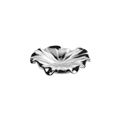 Atlas Lighting Petal Bowl Set of 4 | Silver Earthenware Wall Decor | Living Room & Entryway Accent | 13in W x 1in D x 13in H | Model WA11119-02S
