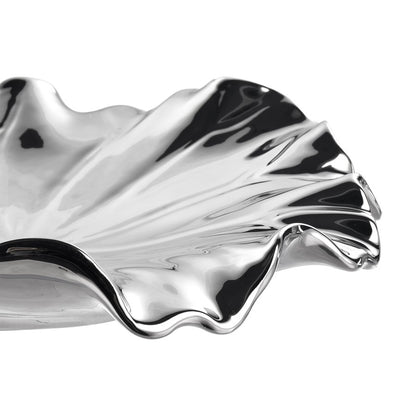 Atlas Lighting Petal Bowl Set of 4 | Silver Earthenware Wall Decor | Living Room & Entryway Accent | 13in W x 1in D x 13in H | Model WA11119-02S