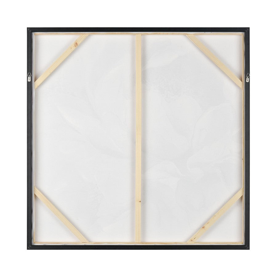 Atlas Lighting Petal Study 39in Framed Wall Art | Blush Fabric on Silver Frame | Living Room & Bedroom Botanical Decor | Model WA11120-01