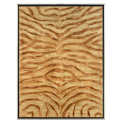 Atlas Lighting Prowess I 25in Framed Wall Art | Gold & Bronze Fabric on Champagne Frame | Living Room & Office Nature Decor | Model WA11123-01