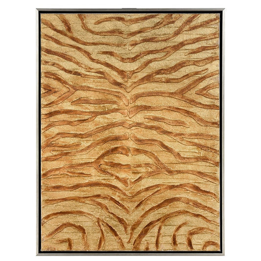 Atlas Lighting Prowess I 25in Framed Wall Art | Gold & Bronze Fabric on Champagne Frame | Living Room & Office Nature Decor | Model WA11123-01