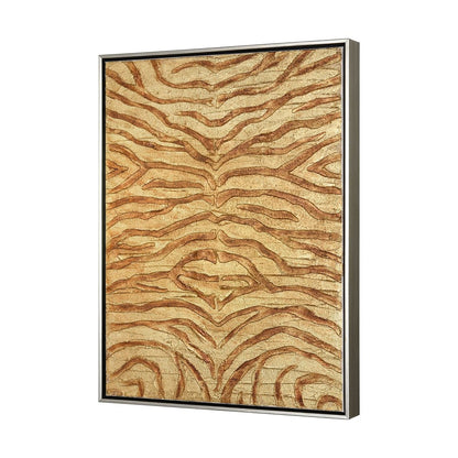 Atlas Lighting Prowess I 25in Framed Wall Art | Gold & Bronze Fabric on Champagne Frame | Living Room & Office Nature Decor | Model WA11123-01