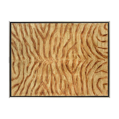 Atlas Lighting Prowess I 25in Framed Wall Art | Gold & Bronze Fabric on Champagne Frame | Living Room & Office Nature Decor | Model WA11123-01