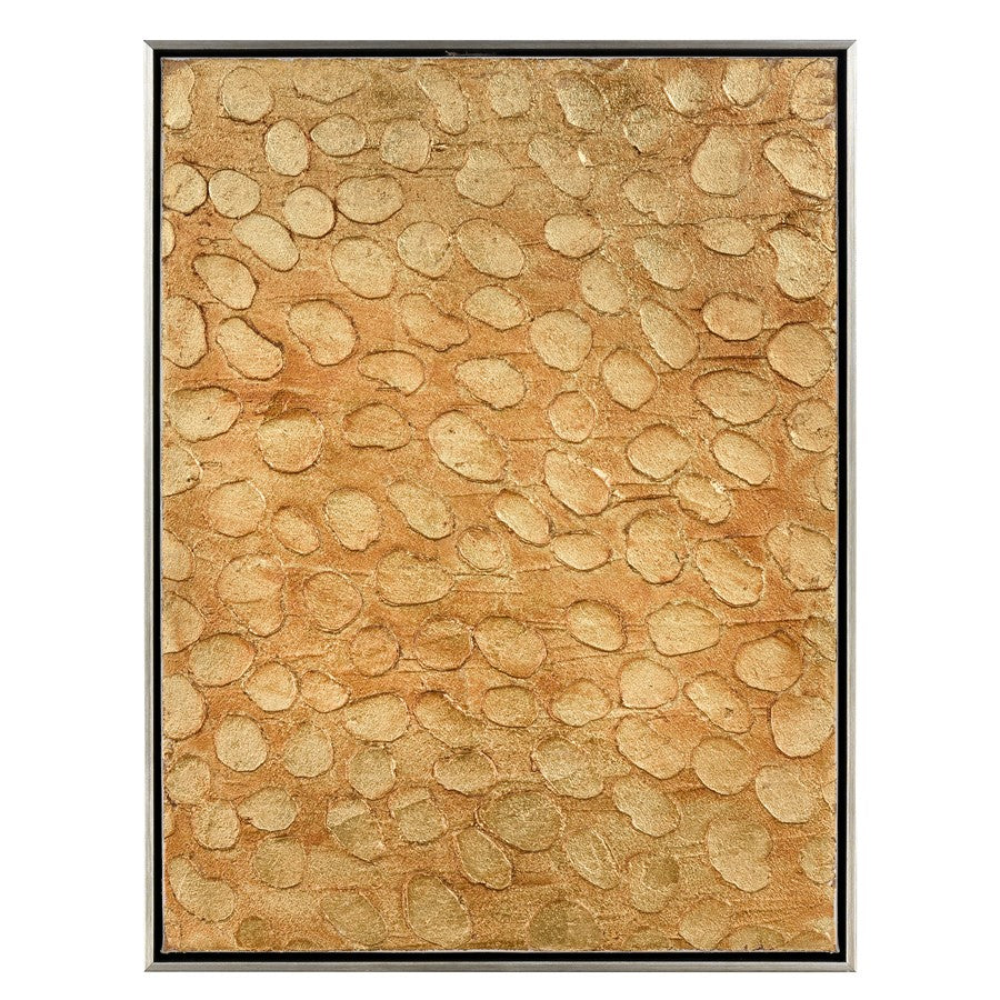 Atlas Lighting Prowess II 19in W Framed Wall Art | Modern Gold & Bronze Fabric | Living Room & Bedroom Decor | 19 x 2 x 25 in | Model WA11123-02