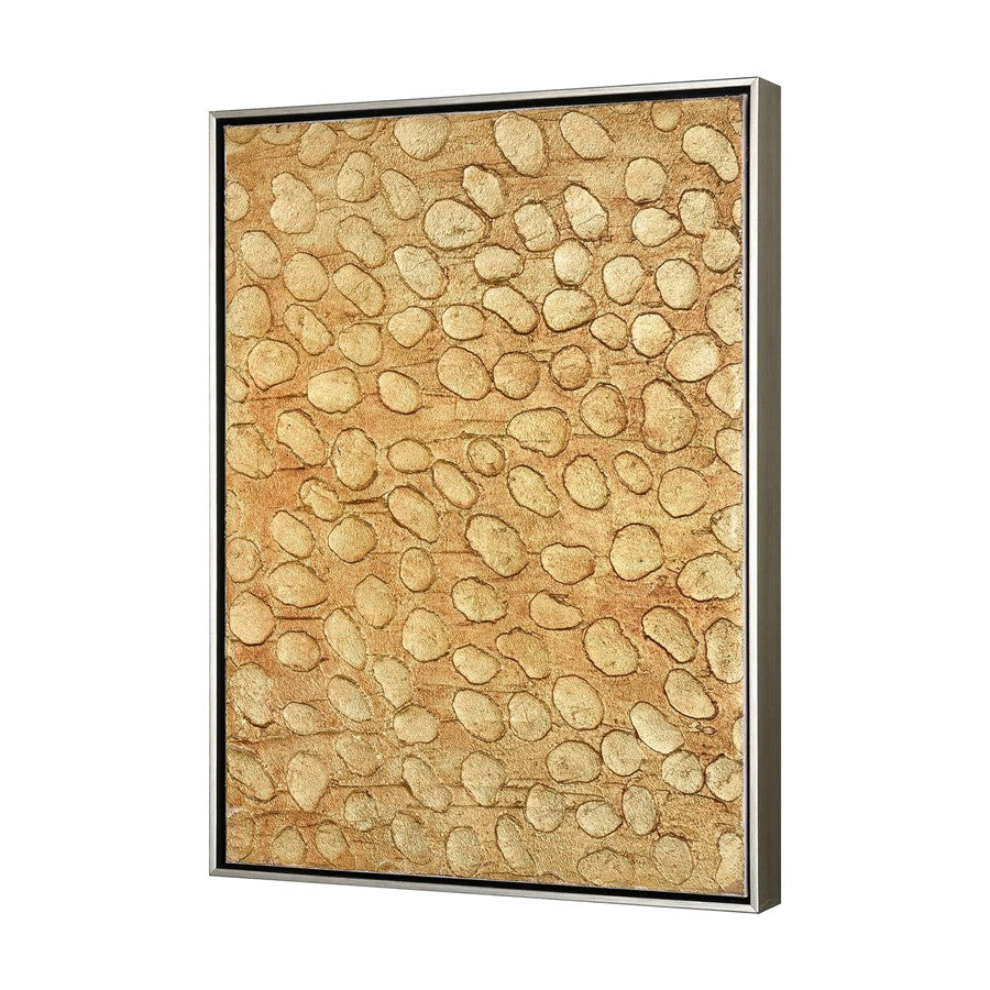 Atlas Lighting Prowess II 19in W Framed Wall Art | Modern Gold & Bronze Fabric | Living Room & Bedroom Decor | 19 x 2 x 25 in | Model WA11123-02