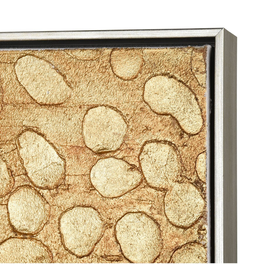 Atlas Lighting Prowess II 19in W Framed Wall Art | Modern Gold & Bronze Fabric | Living Room & Bedroom Decor | 19 x 2 x 25 in | Model WA11123-02