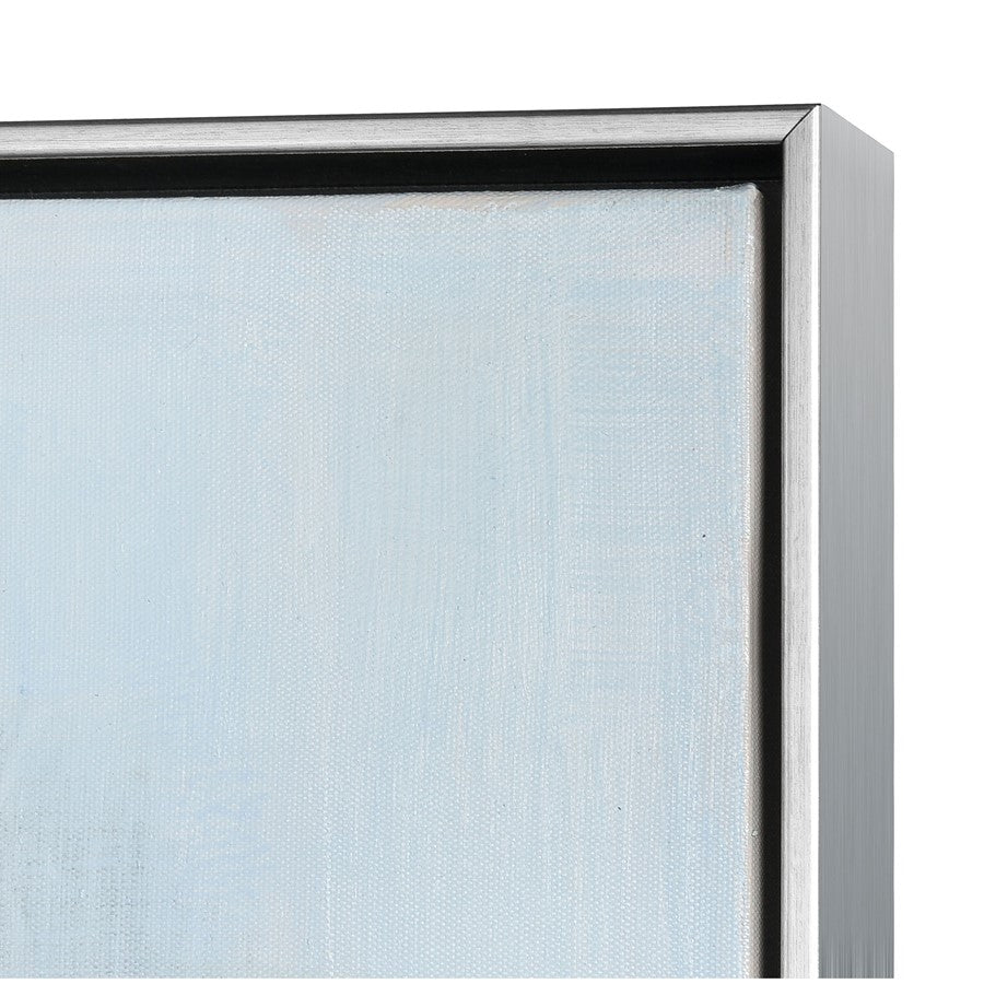 Atlas Lighting Remembrance 32.5in W Framed Wall Art | Modern Light Blue & Cream Fabric | Bedroom & Living Room Decor | Model WA11127-01
