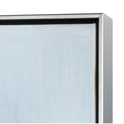 Atlas Lighting Remembrance 32.5in W Framed Wall Art | Modern Light Blue & Cream Fabric | Bedroom & Living Room Decor | Model WA11127-01