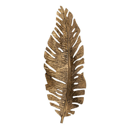Atlas Lighting Sago Leaf Dimensional Wall Decor | Antique Gold Metal Leaf | Living Room & Gallery Wall Accent | 9 x 2.75 x 23.25 in | Model WA11136-01