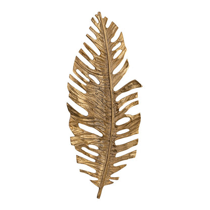 Atlas Lighting Sago Leaf Dimensional Wall Decor | Antique Gold Metal Leaf | Living Room & Gallery Wall Accent | 9 x 2.75 x 23.25 in | Model WA11136-01