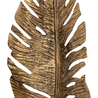 Atlas Lighting Sago Leaf Dimensional Wall Decor | Antique Gold Metal Leaf | Living Room & Gallery Wall Accent | 9 x 2.75 x 23.25 in | Model WA11136-01