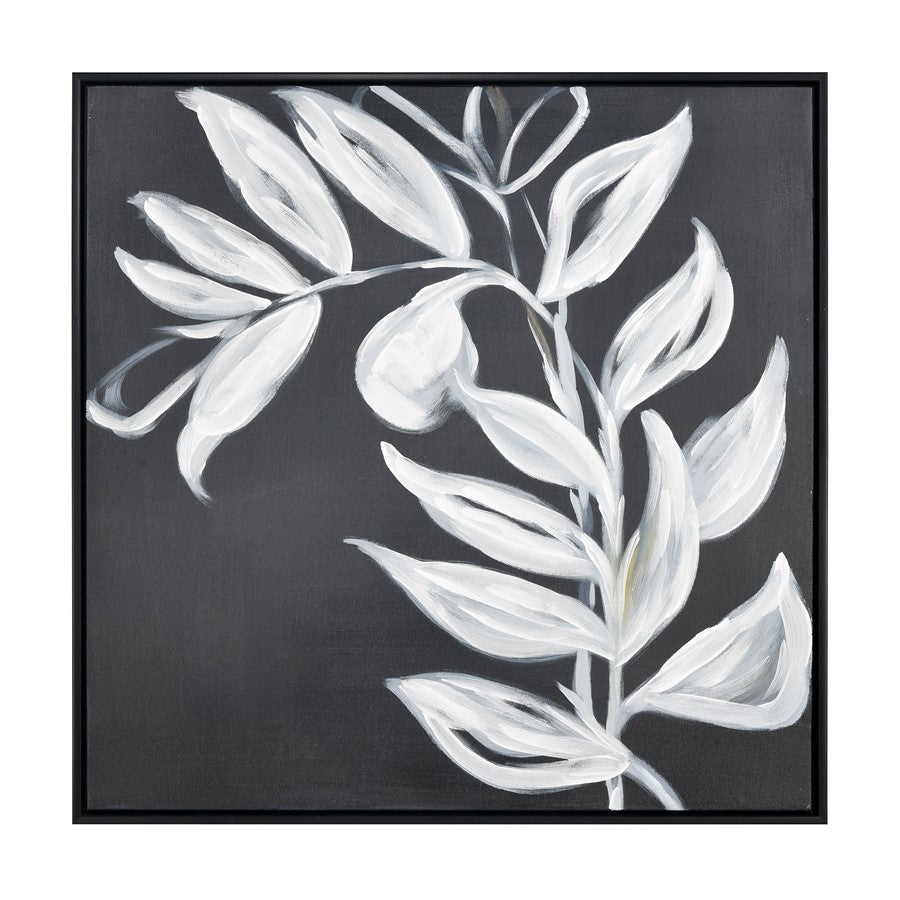 Atlas Lighting Silhouette II 24.75in Framed Wall Art | Transitional Black Fabric with White Brushstrokes | Living Room & Bedroom | Model WA11144-02