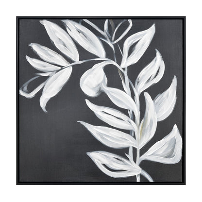 Atlas Lighting Silhouette II 24.75in Framed Wall Art | Transitional Black Fabric with White Brushstrokes | Living Room & Bedroom | Model WA11144-02