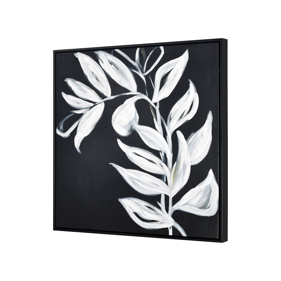 Atlas Lighting Silhouette II 24.75in Framed Wall Art | Transitional Black Fabric with White Brushstrokes | Living Room & Bedroom | Model WA11144-02