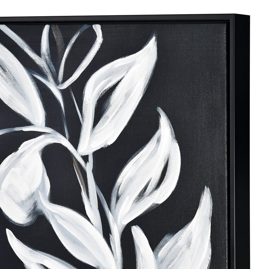 Atlas Lighting Silhouette II 24.75in Framed Wall Art | Transitional Black Fabric with White Brushstrokes | Living Room & Bedroom | Model WA11144-02