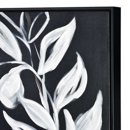 Atlas Lighting Silhouette II 24.75in Framed Wall Art | Transitional Black Fabric with White Brushstrokes | Living Room & Bedroom | Model WA11144-02