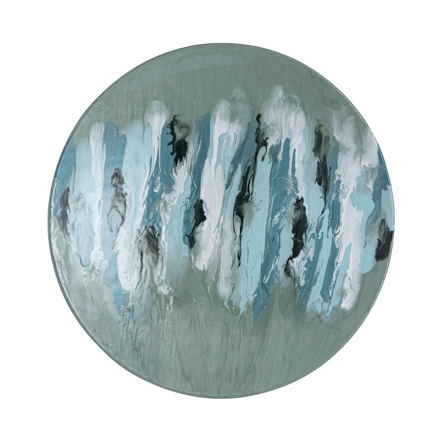 Atlas Lighting Spindrift 22.5in Dimensional Wall Art Set of 3 | Transitional Seafoam Green Enamel Metal | Living Room & Hallway | Model WA11150-01S