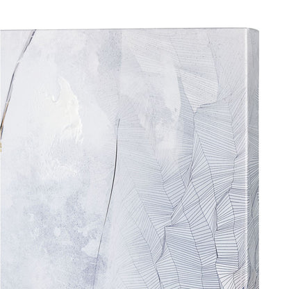 Atlas Lighting Power 32in Square Wall Art | White and Navy Fabric Canvas | Living Room & Bedroom Decor | 32 x 32 x 1 in | Model WA11153-01