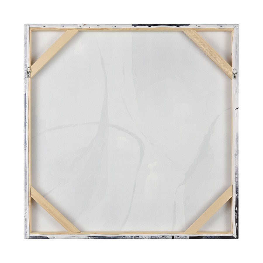 Atlas Lighting Power 32in Square Wall Art | White and Navy Fabric Canvas | Living Room & Bedroom Decor | 32 x 32 x 1 in | Model WA11153-01