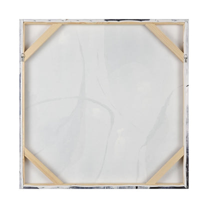 Atlas Lighting Power 32in Square Wall Art | White and Navy Fabric Canvas | Living Room & Bedroom Decor | 32 x 32 x 1 in | Model WA11153-01