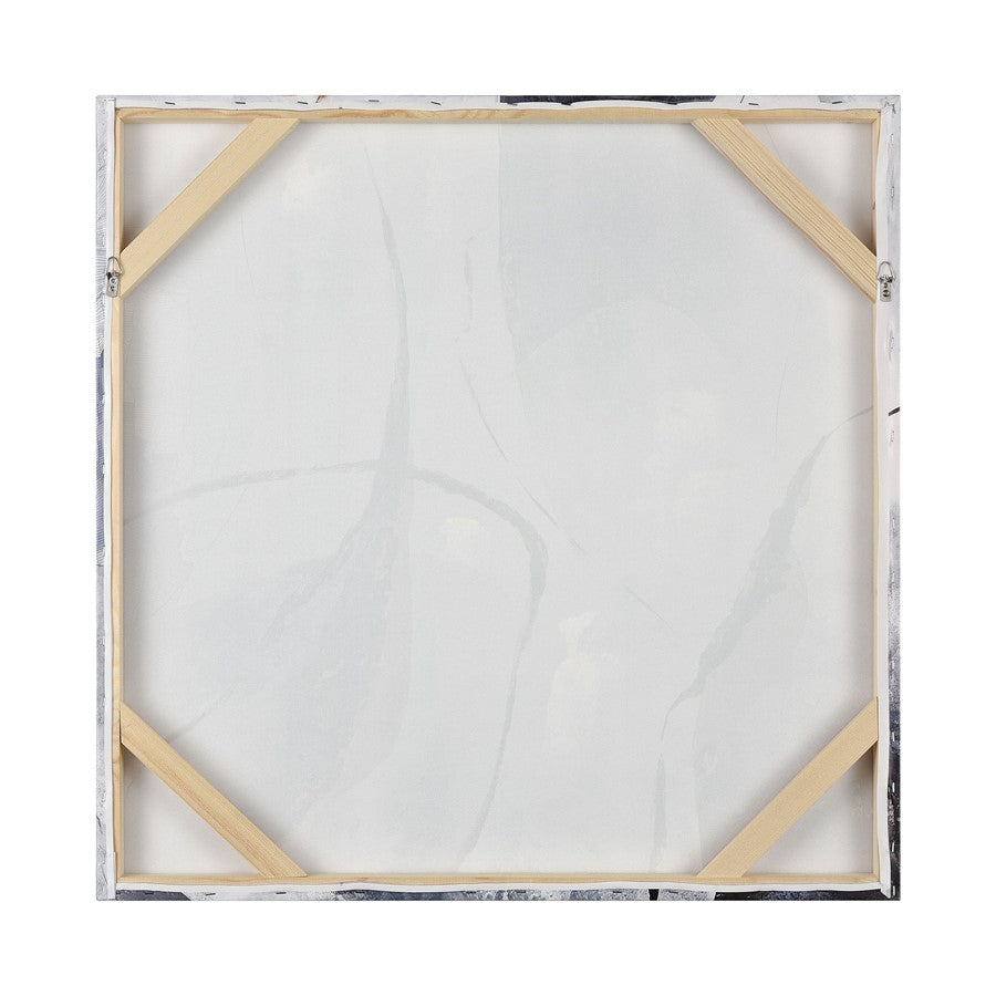 Atlas Lighting Strength 32in Square Wall Art | White and Navy Fabric Canvas | Living Room & Bedroom Decor | 32 x 32 x 1 in | Model WA11153-02