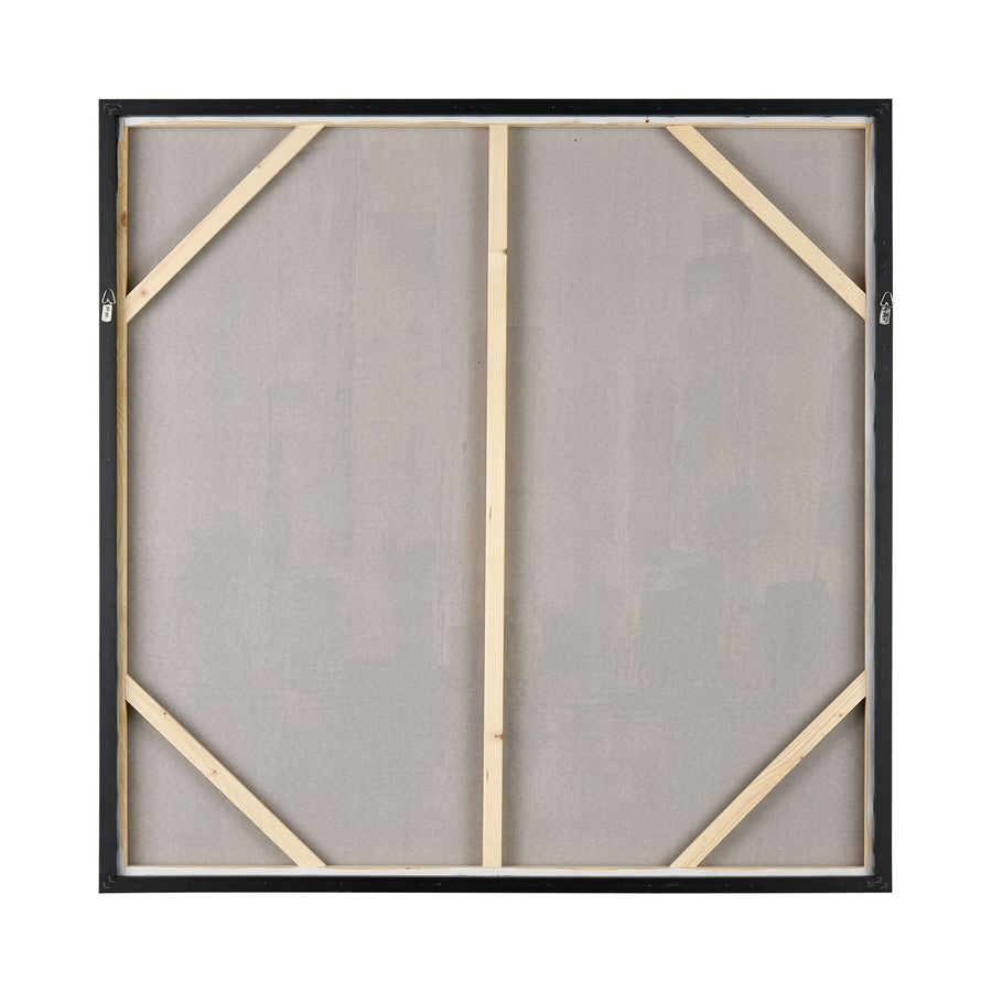 Atlas Lighting Symphony Cityscape 39in Square Wall Art | Gray and Ochre Fabric Canvas | Living Room & Bedroom Decor | Model WA11157-01
