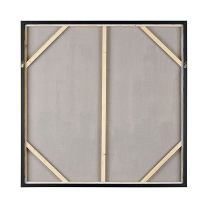 Atlas Lighting Symphony Cityscape 39in Square Wall Art | Gray and Ochre Fabric Canvas | Living Room & Bedroom Decor | Model WA11157-01