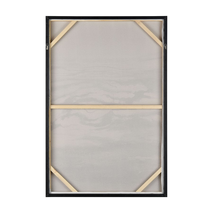 Atlas Lighting Tumult 31.5in W x 47.25in H Framed Wall Art | Modern Coastal Abstract Waterscape in Off White and Gold | Living | Model WA11161-01