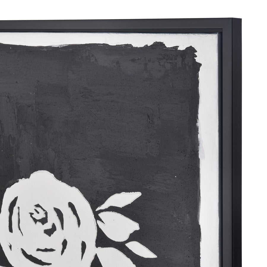 Atlas Lighting Umbra 39.25in W x 39.25in H Framed Wall Art | Transitional Black and White Botanical Silhouette | Living Room | Model WA11163-01