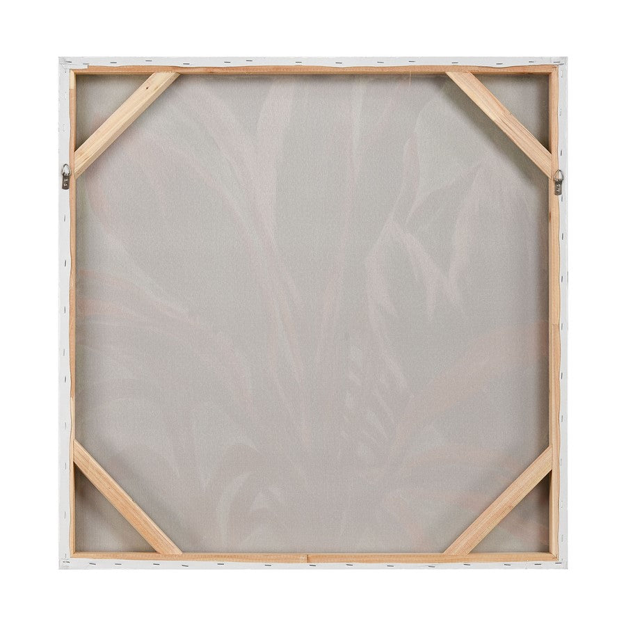 Atlas Lighting Variegate 32.5in W x 32.5in H Framed Wall Art | Transitional Botanical Green and Coral Leaves | Living Room | Model WA11168-01