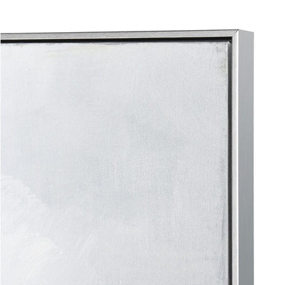 Atlas Lighting Weekend on the Lake 40in Square Framed Wall Art | White & Silver Coastal Sailboat Scene | Living Room & Bedroom | Model WA11179-01