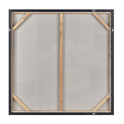 Atlas Lighting Whiten I 41in Square Abstract Framed Wall Art | White Textured Fabric & Silver Frame | Modern Living Room & Office | Model WA11182-01