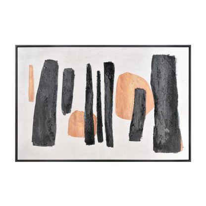 Atlas Lighting Wilkes 71in Wide Abstract Framed Wall Art | Black, Green & Yellow Midcentury Design | Living Room & Office | Model WA11184-01