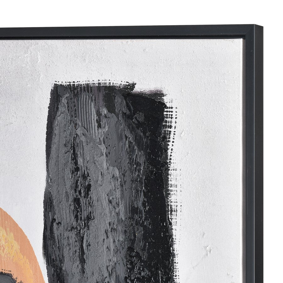 Atlas Lighting Wilkes 71in Wide Abstract Framed Wall Art | Black, Green & Yellow Midcentury Design | Living Room & Office | Model WA11184-01
