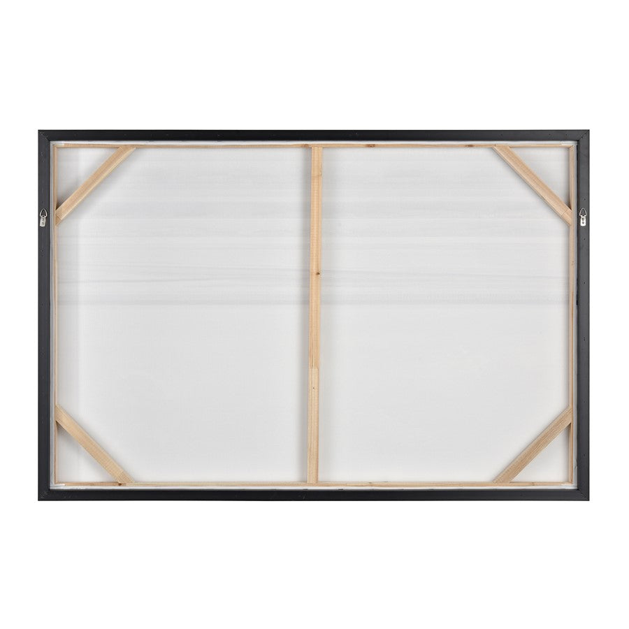 Atlas Lighting Plage 48in Wide Abstract Framed Wall Art | Blue & White Coastal Waterscape in Silver Frame | Living Room & Bedroom | Model WA11192-01