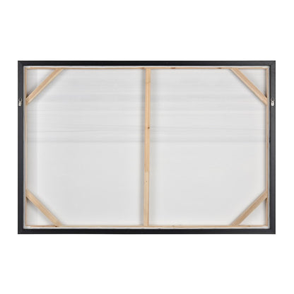 Atlas Lighting Plage 48in Wide Abstract Framed Wall Art | Blue & White Coastal Waterscape in Silver Frame | Living Room & Bedroom | Model WA11192-01