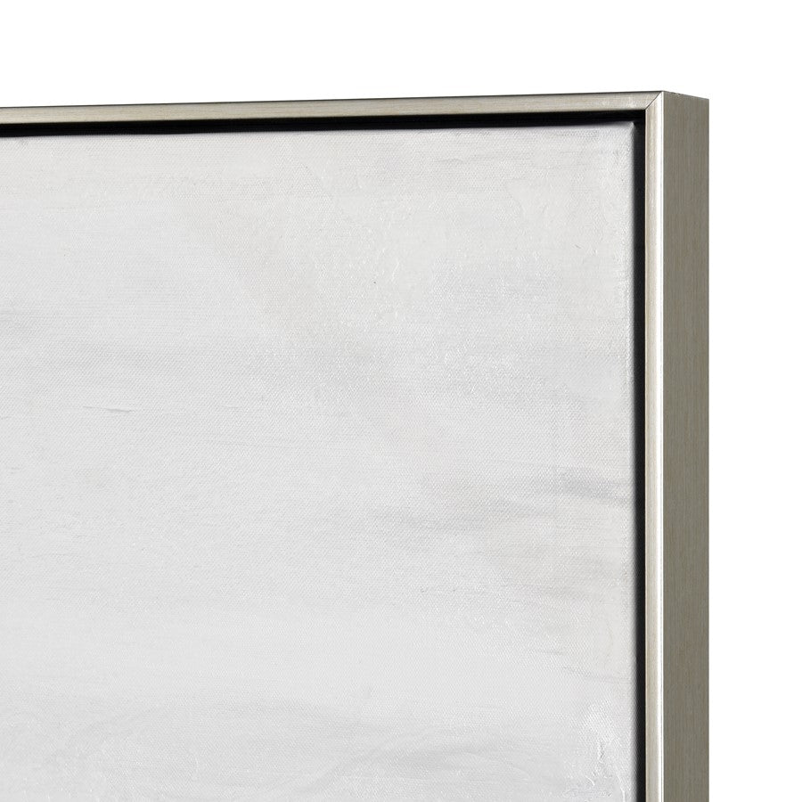 Atlas Lighting Plage 48in Wide Abstract Framed Wall Art | Blue & White Coastal Waterscape in Silver Frame | Living Room & Bedroom | Model WA11192-01