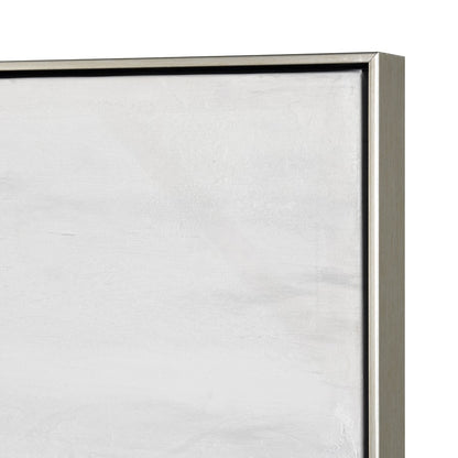 Atlas Lighting Plage 48in Wide Abstract Framed Wall Art | Blue & White Coastal Waterscape in Silver Frame | Living Room & Bedroom | Model WA11192-01