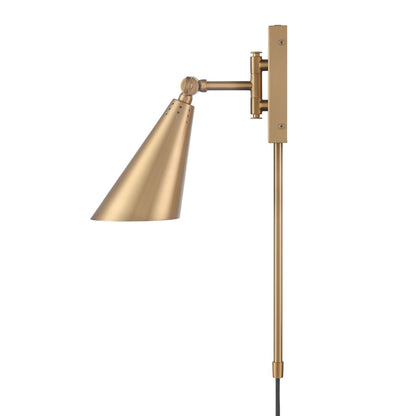 Atlas Lighting Whitmire 5in 1-Light Wall Sconce | Brushed Gold Metal | Bedroom & Hallway Reading Light | 5 x 10.5 x 10.25 in | Model WL11008-GD
