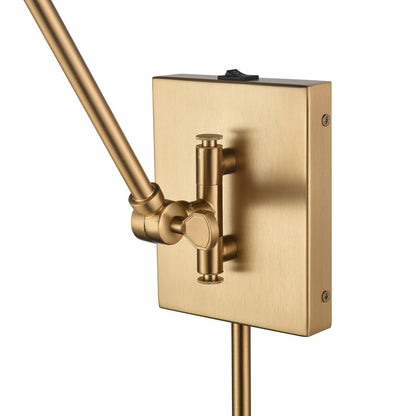 Atlas Lighting Whitmire 5in 1-Light Wall Sconce | Brushed Gold Metal | Bedroom & Hallway Reading Light | 5 x 10.5 x 10.25 in | Model WL11008-GD