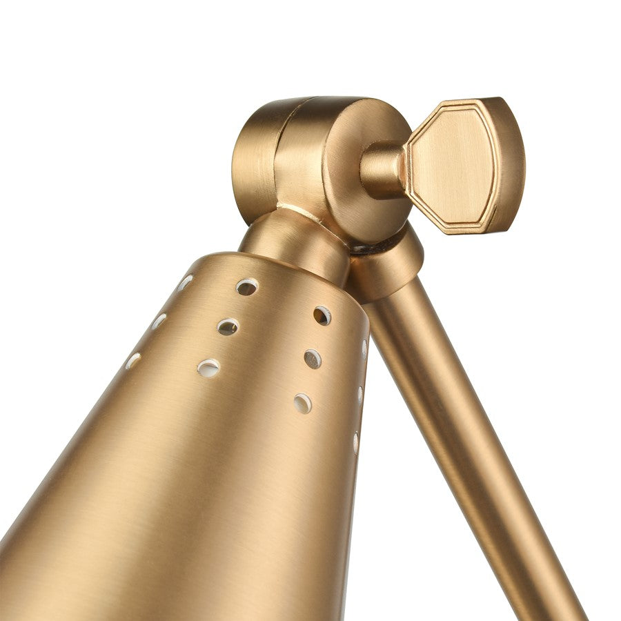 Atlas Lighting Whitmire 4.75in 1-Light Wall Sconce | Brushed Gold Metal | Bedroom & Hallway Reading Light | 4.75 x 17.75 x 10.5 in | Model WL11009-GD