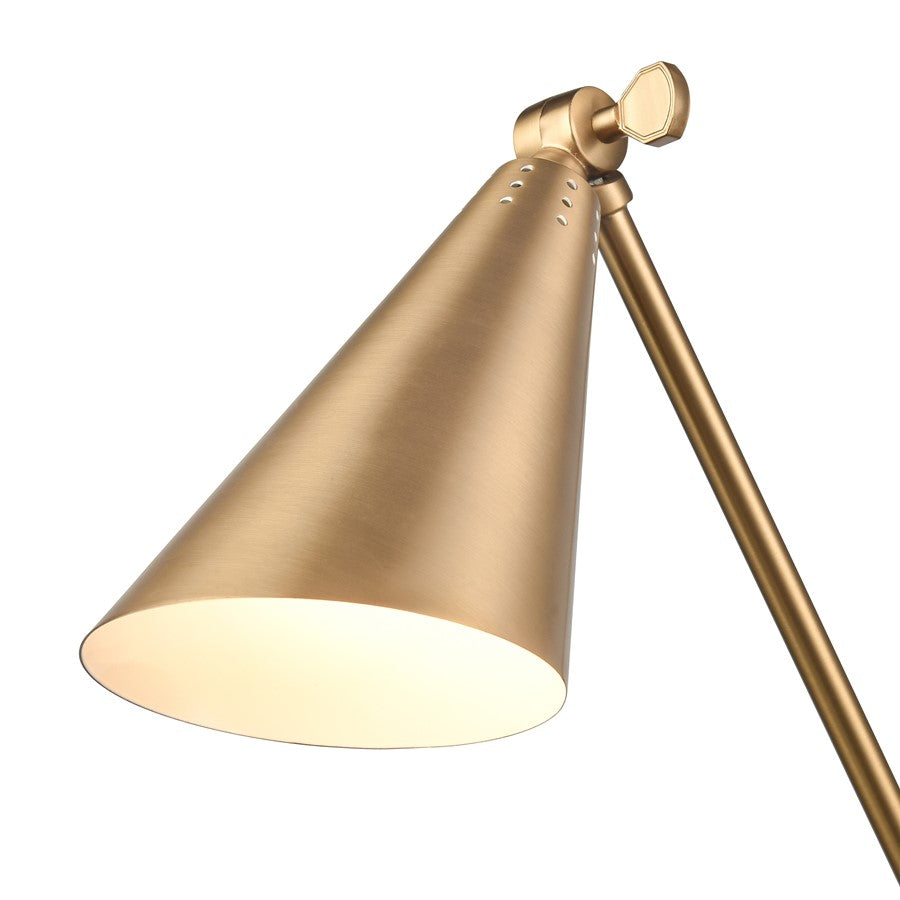 Atlas Lighting Whitmire 4.75in 1-Light Wall Sconce | Brushed Gold Metal | Bedroom & Hallway Reading Light | 4.75 x 17.75 x 10.5 in | Model WL11009-GD