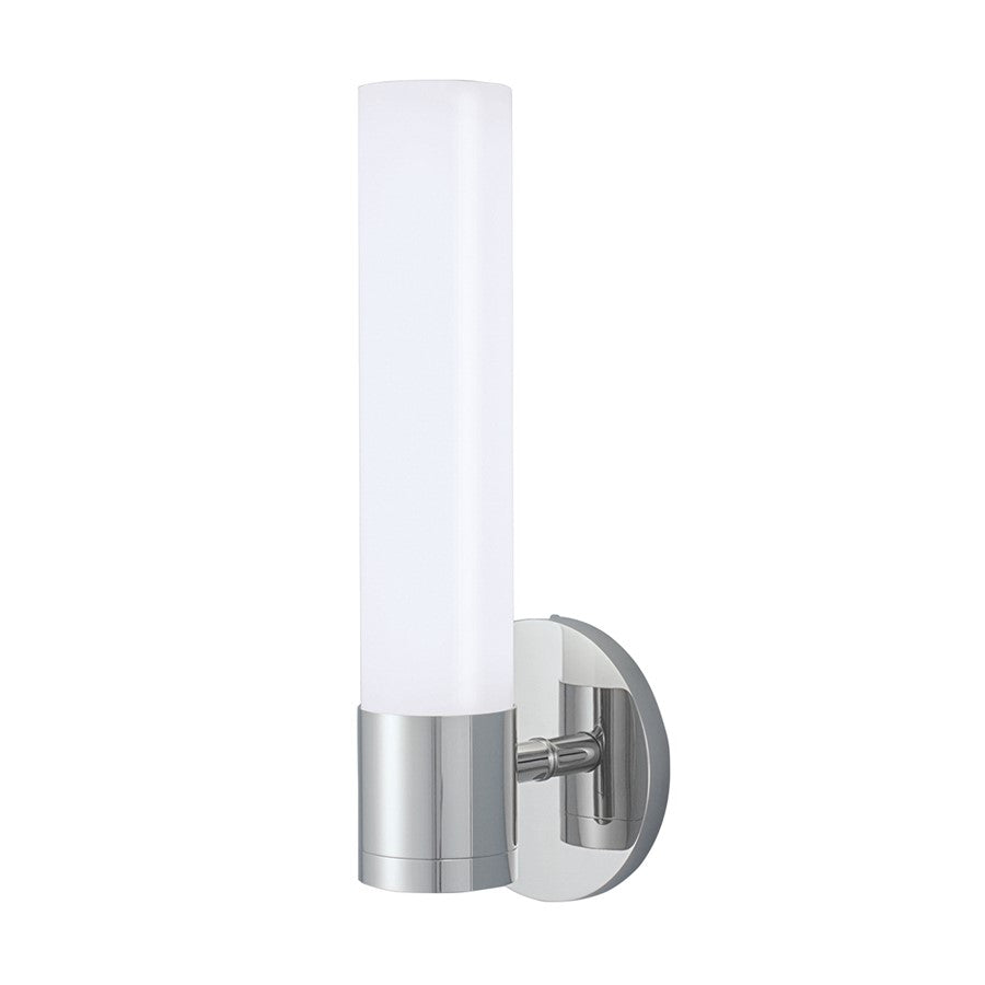 Atlas Lighting Abbott 5in Integrated LED Wall Sconce | Chrome and Opal Glass | Bathroom & Hallway Lighting | 5 x 5 x 14.25 in | Model WL11010-CH