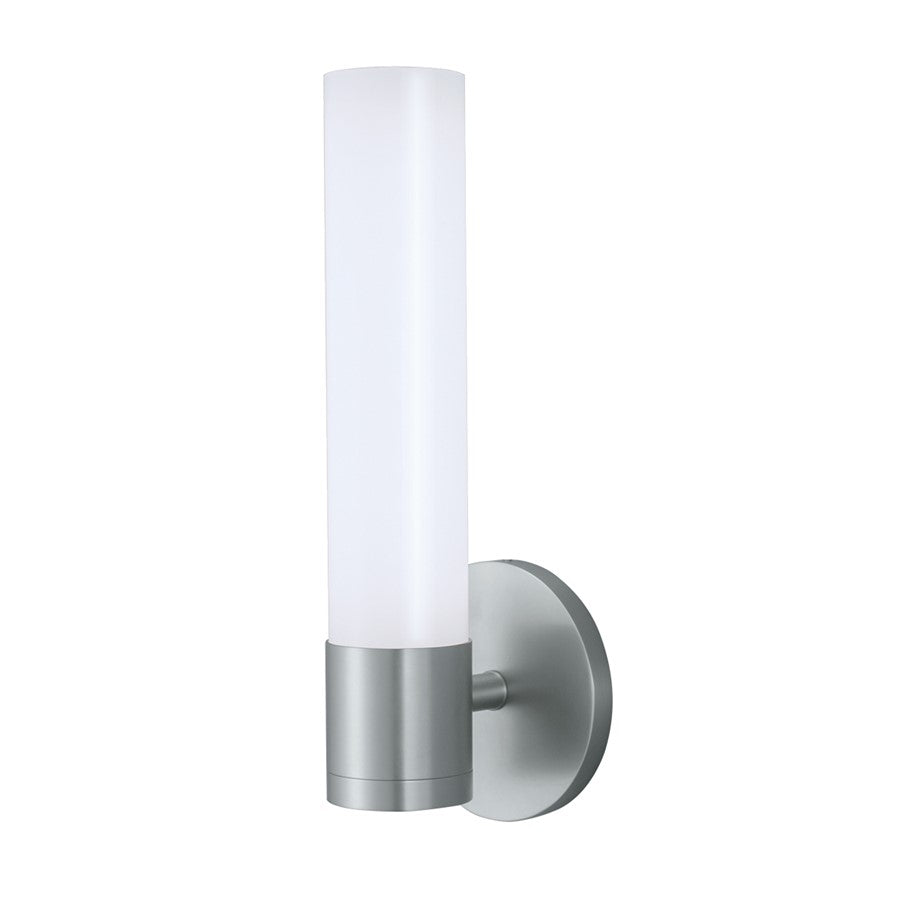 Atlas Lighting Abbott 5in Integrated LED Wall Sconce | Brushed Nickel and Opal Glass | Bathroom & Hallway Lighting | Model WL11010-NK