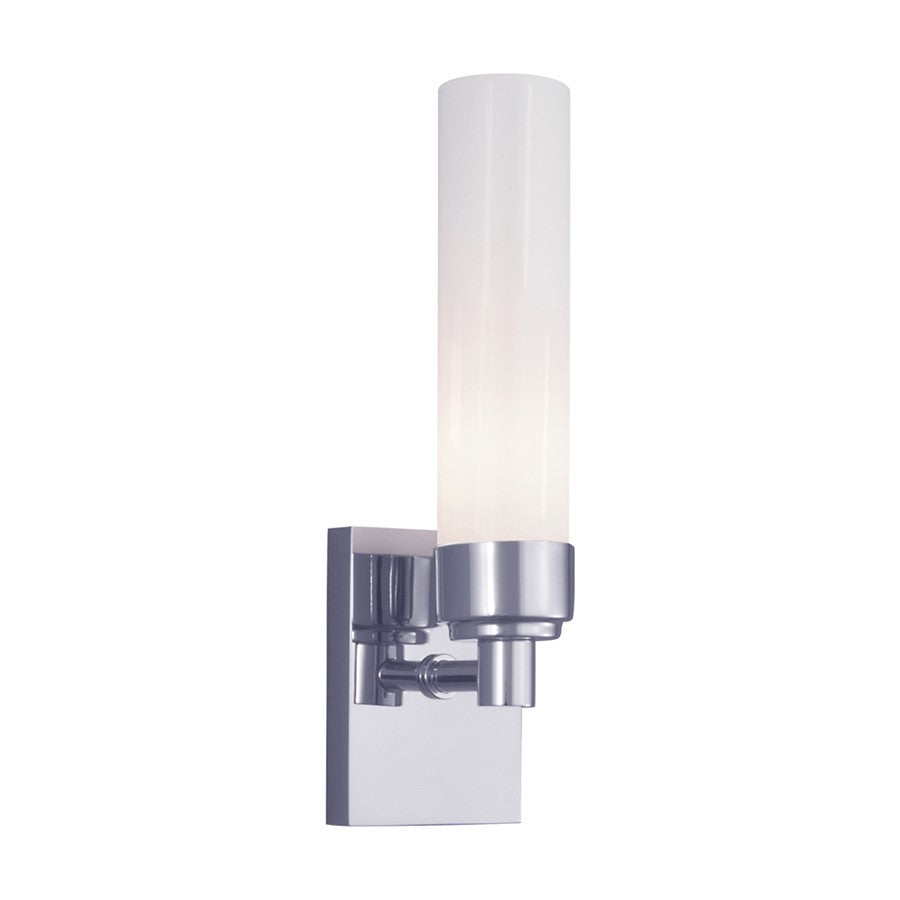 Atlas Lighting Alex 11in 1-Light Wall Sconce | Traditional Chrome and Opal Glass | Hallway & Bathroom Accent Light | Model WL11012-CH2