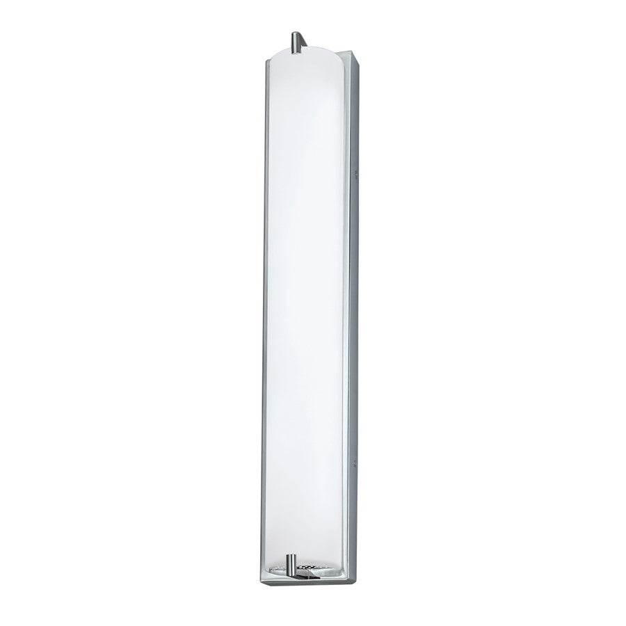 Atlas Lighting Alto 24in 1-Light Integrated LED Wall Sconce | Transitional Chrome and White Glass | Bathroom & Hallway Accent | Model WL11016-CH