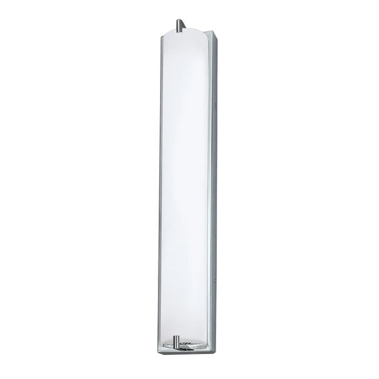 Atlas Lighting Alto 24in 1-Light Integrated LED Wall Sconce | Transitional Chrome and White Glass | Bathroom & Hallway Accent | Model WL11016-CH